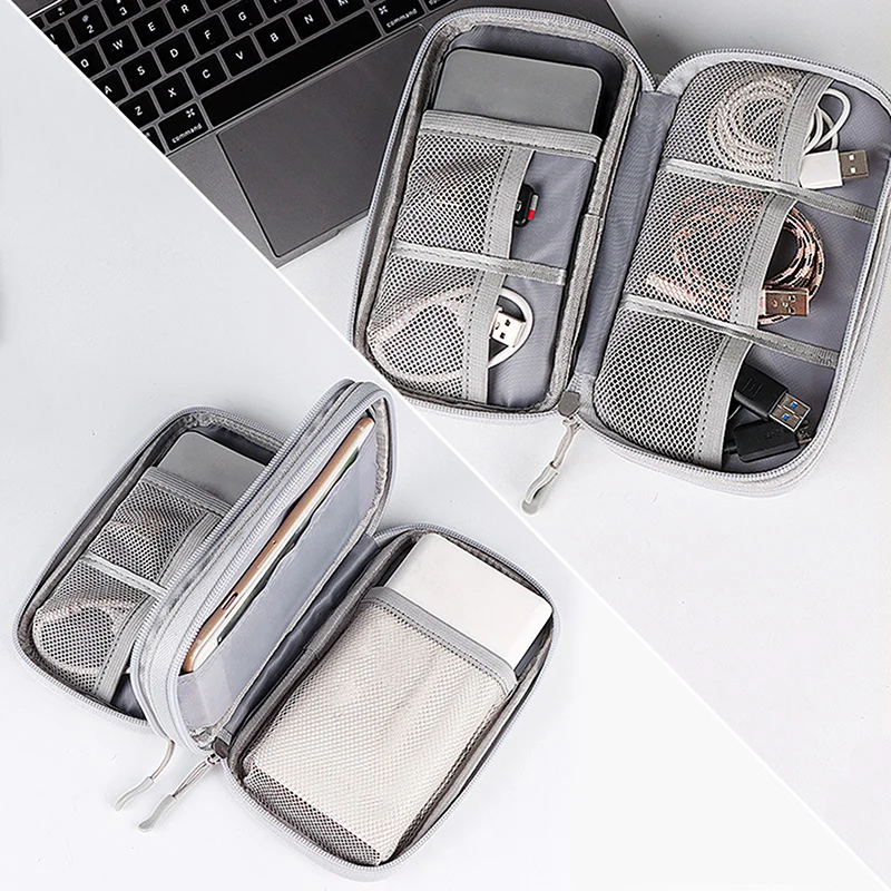 Cable Organizer Bag Travel Bag Organizer Data Wire Headphone Case Power Bank Storage Bag Waterproof Multi-Function Portable