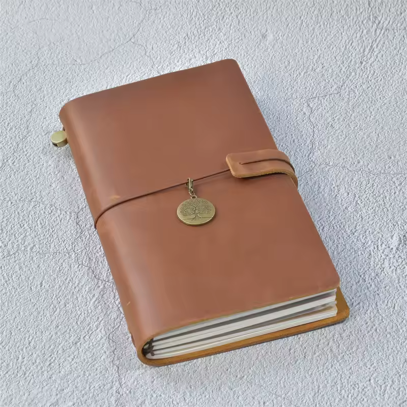 100% Genuine Leather Journal Refillable Travel Notebook Retro DIY Handmade Diary Sketchbook School Office Gift Customized - Image 11