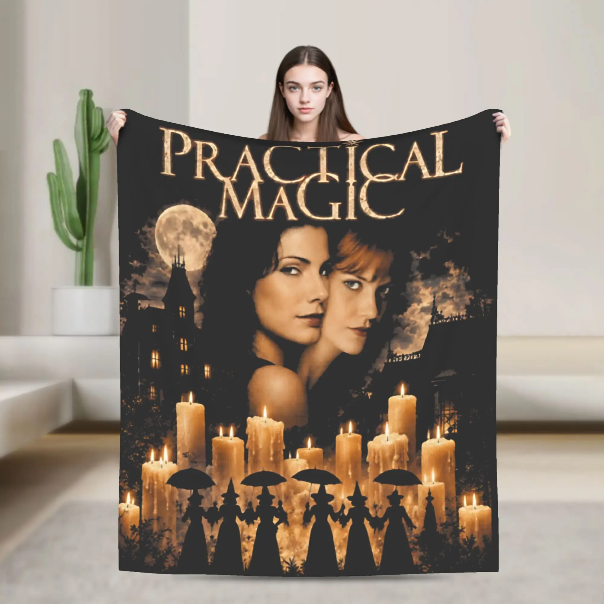 Practical Magic Witchcraft Gothic Occult Mystic Halloween Blanket Coral Fleece Plush  Thin Throw Blankets for Bedding Bedspreads
