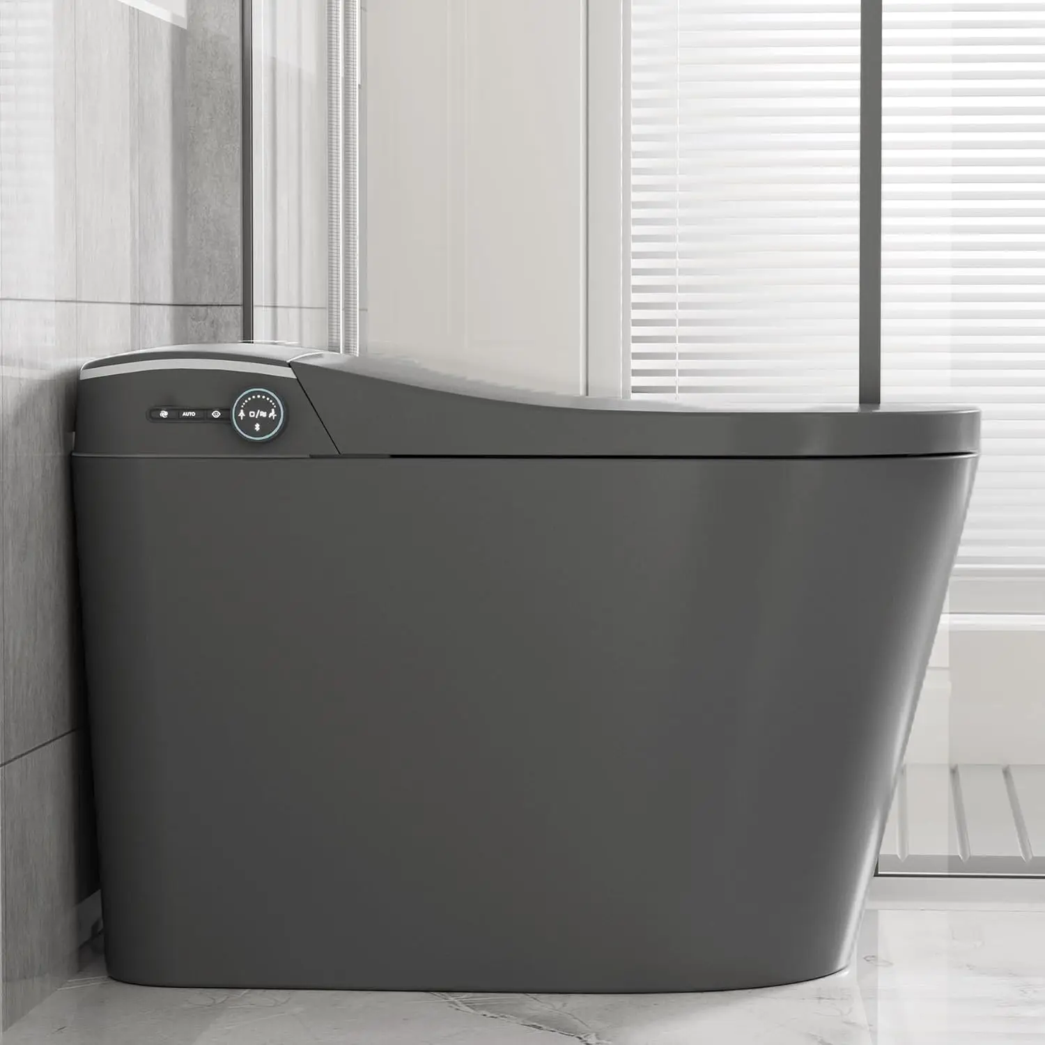 

Elongated Smart Toilet With Bidet Built-in,Auto Open & Flush Auto Soft Close Seat, Hands-Free Foam Shield,Adjusted, Customized