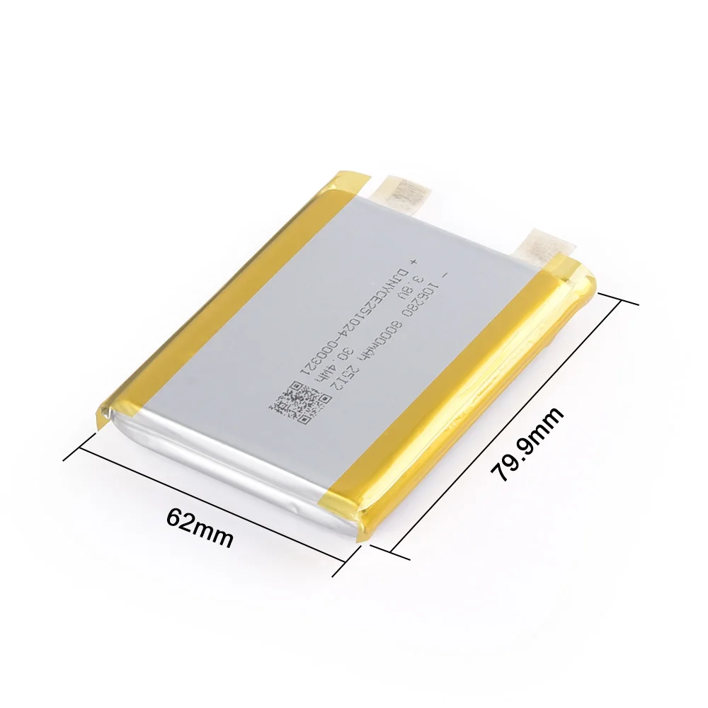 Soshine 106280 3.8V Semi-Solid State Lithium Polymer Battery 8000mAh Rechargeable Lipo Cell for Power Bank GPS Bluetooth Speaker