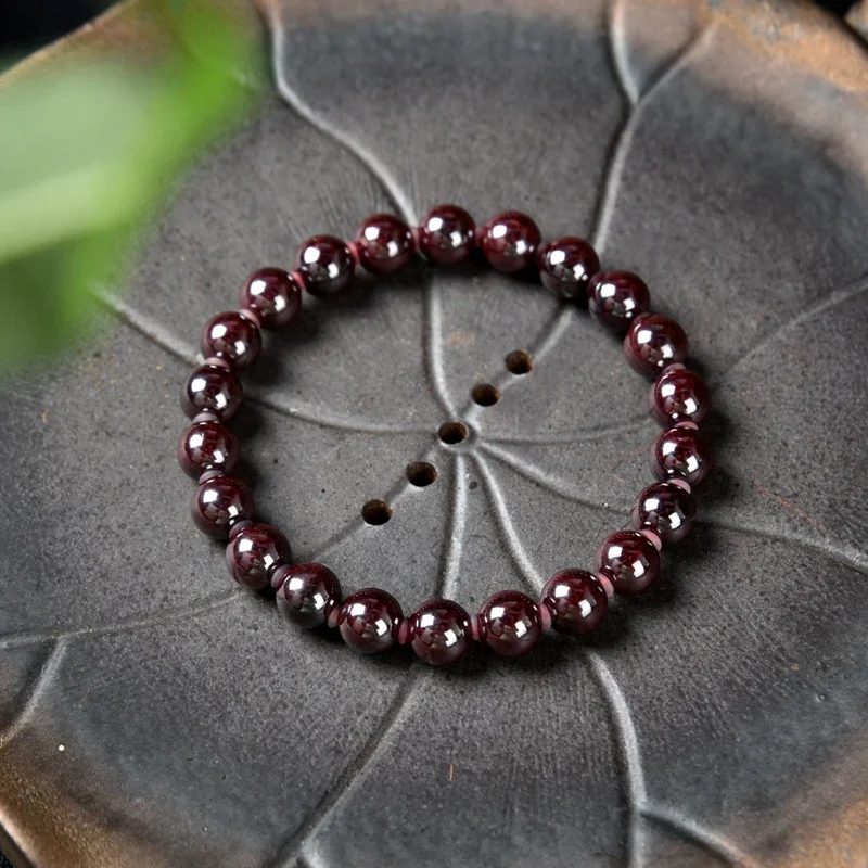 Natural cinnabar bracelet, rough stone black sand, natal year, men's and women's gifts, bracelet, raw cinnabar