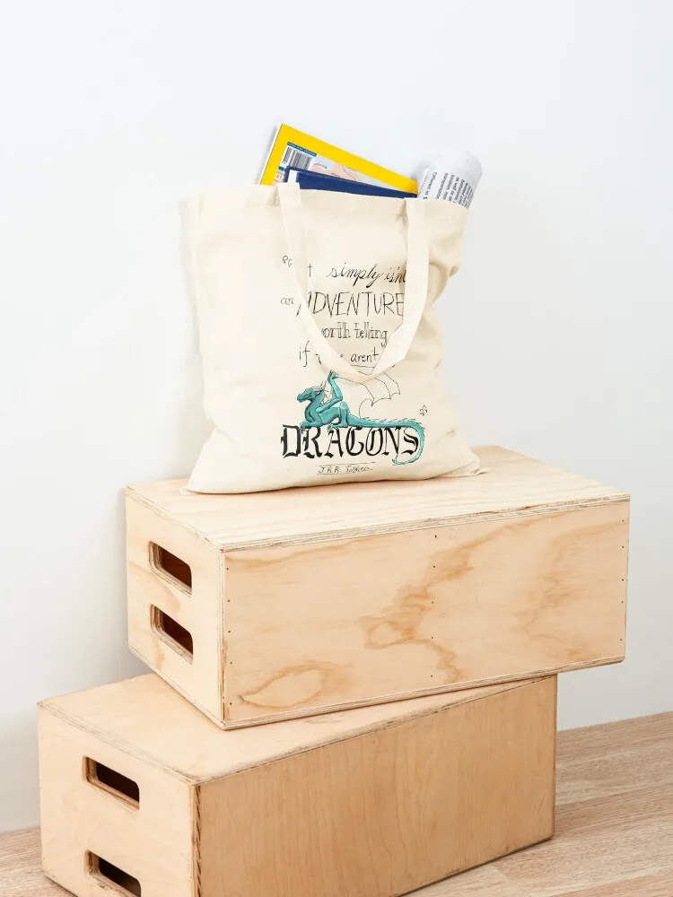 J.R.R. Tolkien Dragon quote Tote Bag Beach bag Women's shopper bag canvas tote Canvas