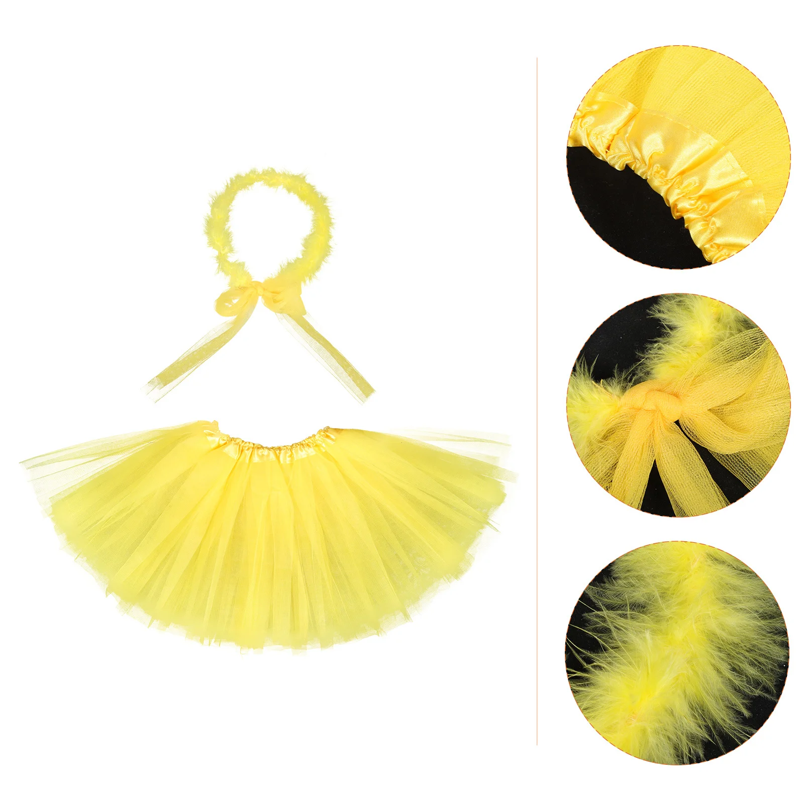 1Set Child Halloween Costume Gauze Skirt Headband Premium Material Kids Cosplay Clothing Comfortable Party Performance Outfit
