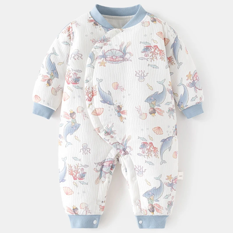 

Winter Infant Boy Girl Clothes Cartoon Cute Print Cotton Warm Thick Rompers Jumpsuits Baby Boutique Clothing Newborn Items BC463