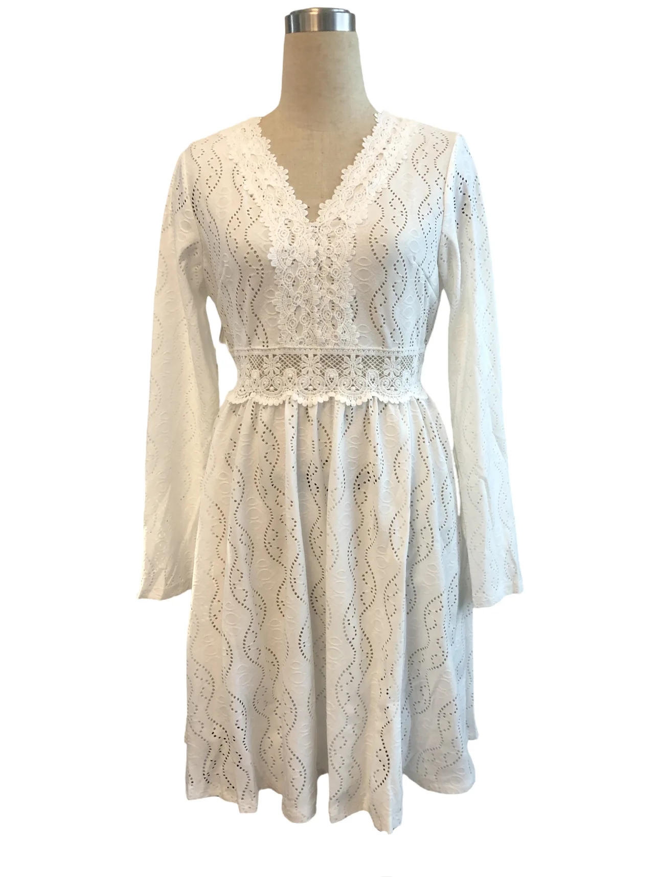 white lace sweetheart dress Luxury Lace Sweetheart Long Sleeve Wedding Dress SW523 main image 1