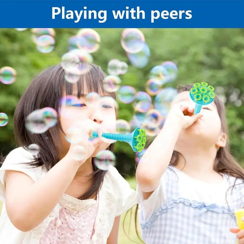 Bubble Wands Cute Bubble Blower With Tray Funny Making Toys Trumpet Wand For Kids Outdoor Giant Bubble Stick Summer Toys Gifts