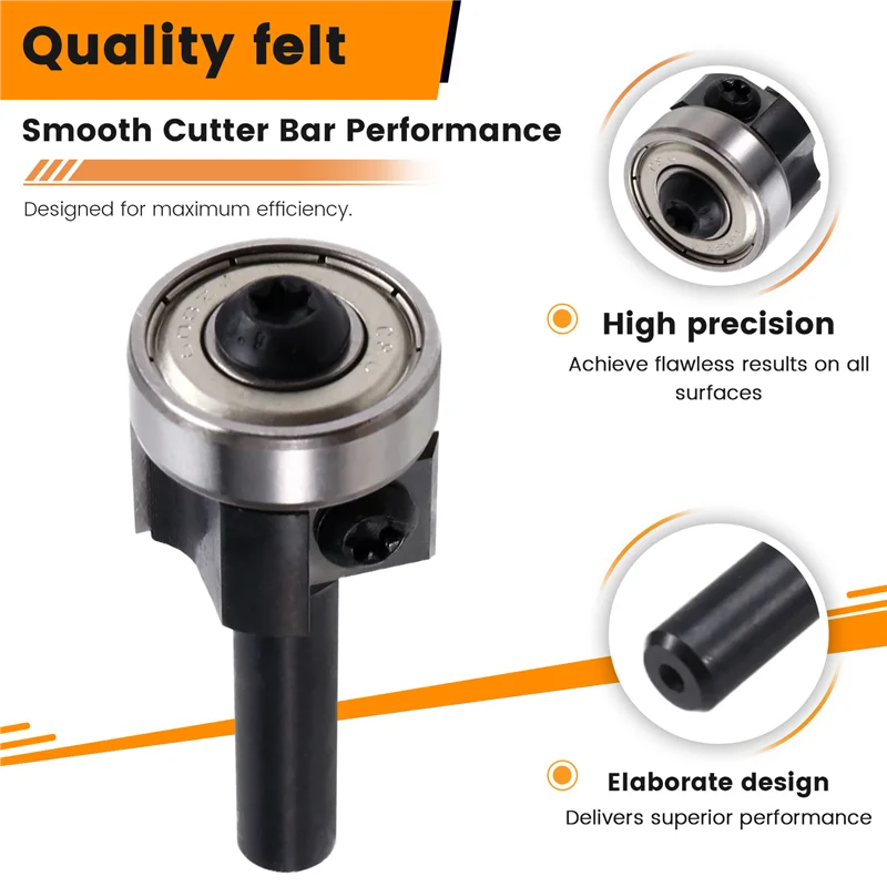

High Quality-8Mm Double Edge Milling Cutter With Bearing Flush Trim Router Bit For Woodworking Hand Making Drawer Tool 8X22x12mm