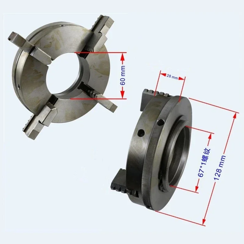 1pc Manual Self-Centering Lathe Chuck 3/4 Jaws Wood Lathe Chuck 50/65/80/90/125mm DIY Metal Wood Lathe Tools