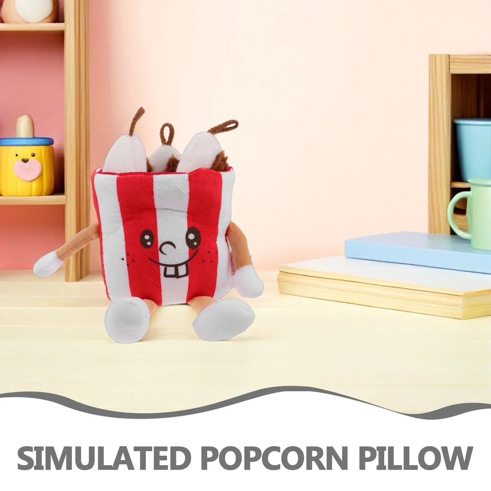 Cuscino Realistico a Forma di Popcorn da 30 Cm - Simpatico Cuscino Imbottito a Forma di Cibo per Alleviare lo Stress - Divertente Cuscino Decorativo per Bambini e Adulti