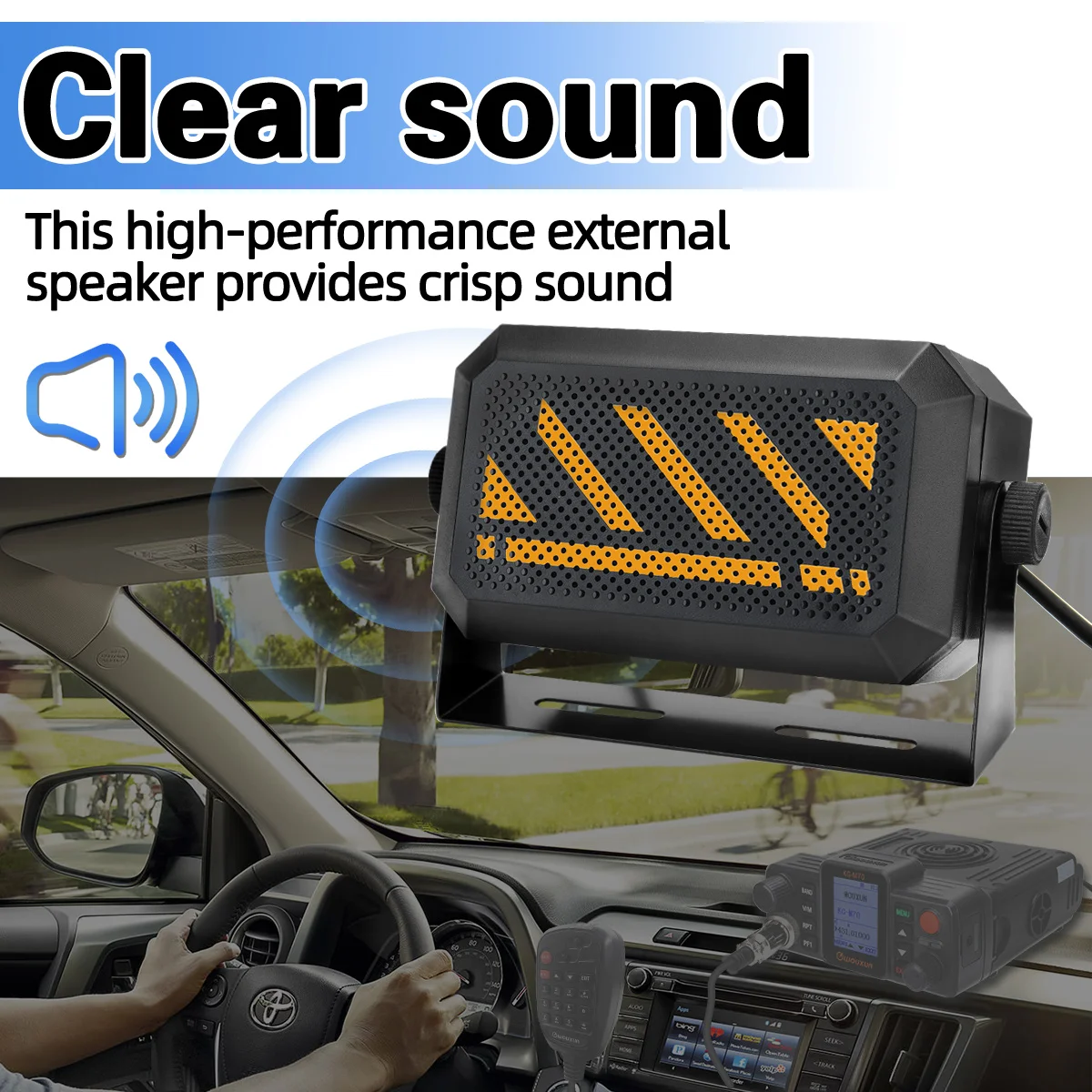 Altavoz externo ABBREE para radio móvil, con conector jack - imagen 4