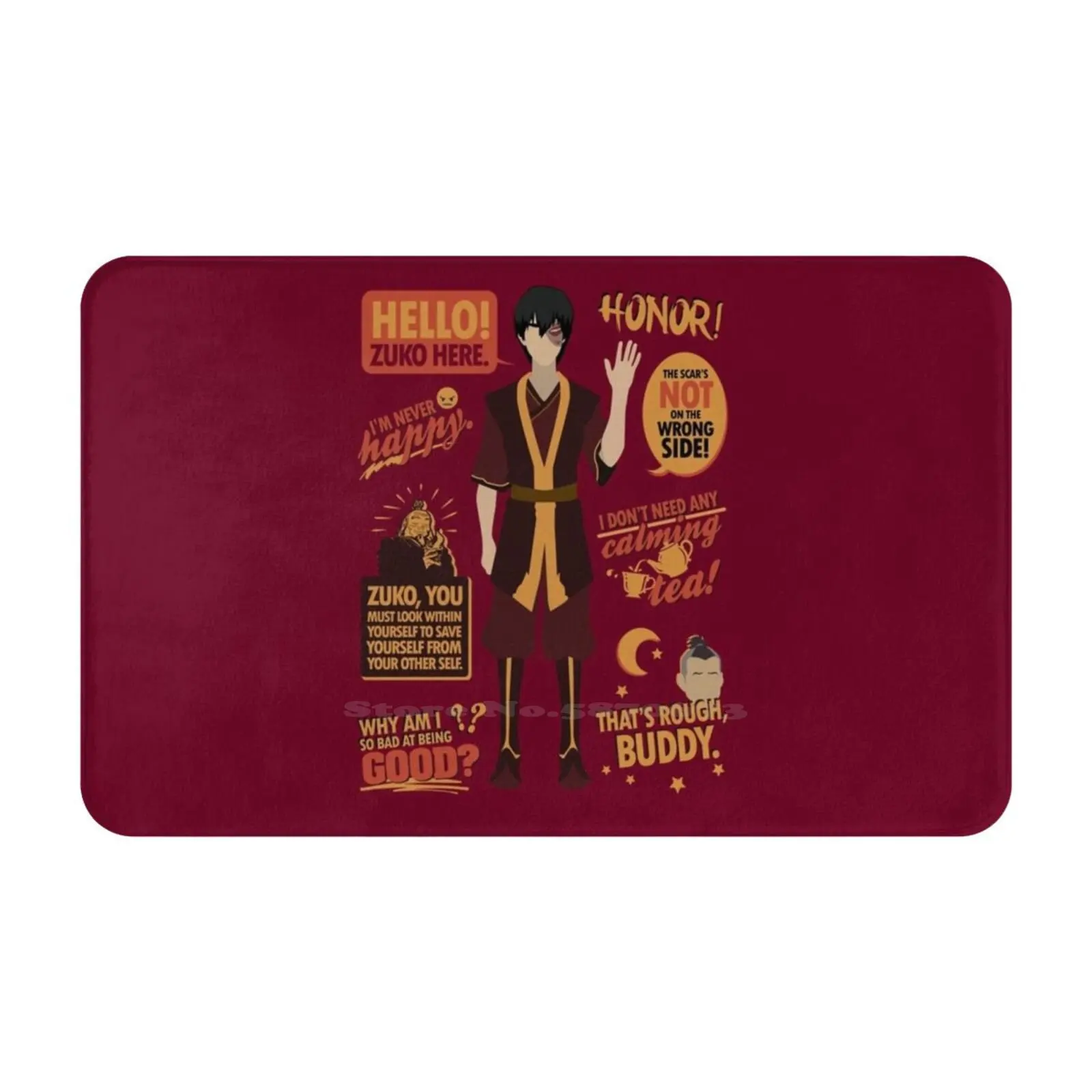 Hello Zuko Here! Soft Cushion Car Home Carpet Door Mat Atla The Last Airbender Prince Zuko