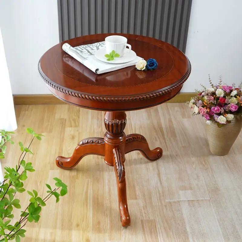 American Solid Wood Retro Small Round Photography Coffee Table Props Creative Flower Stand Coffee Table Table Display Stand