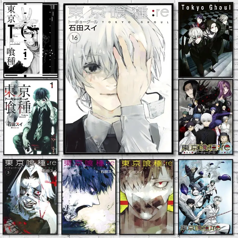 T-Tokyo Ghoul Poster Sticker Self Adhesive for Playroom Bedroom Hallway Home Wall Art Decor Gift