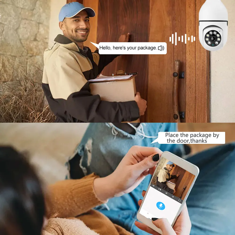 Tuya WiFi 5MP Surveillance Smart Security Camera Light Bulb With E27 Socket Human Tracking Full Color Night Vision Indoor