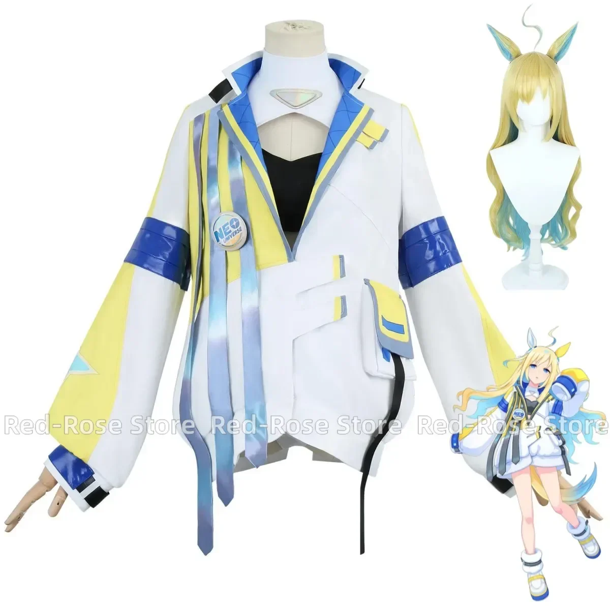 Anime Game Umamusume: Pretty Derby Neo Universe Cosplay Costume Wig Athletic Wear Coat Jumpsuits Woman Sexy Carnival Party Suit