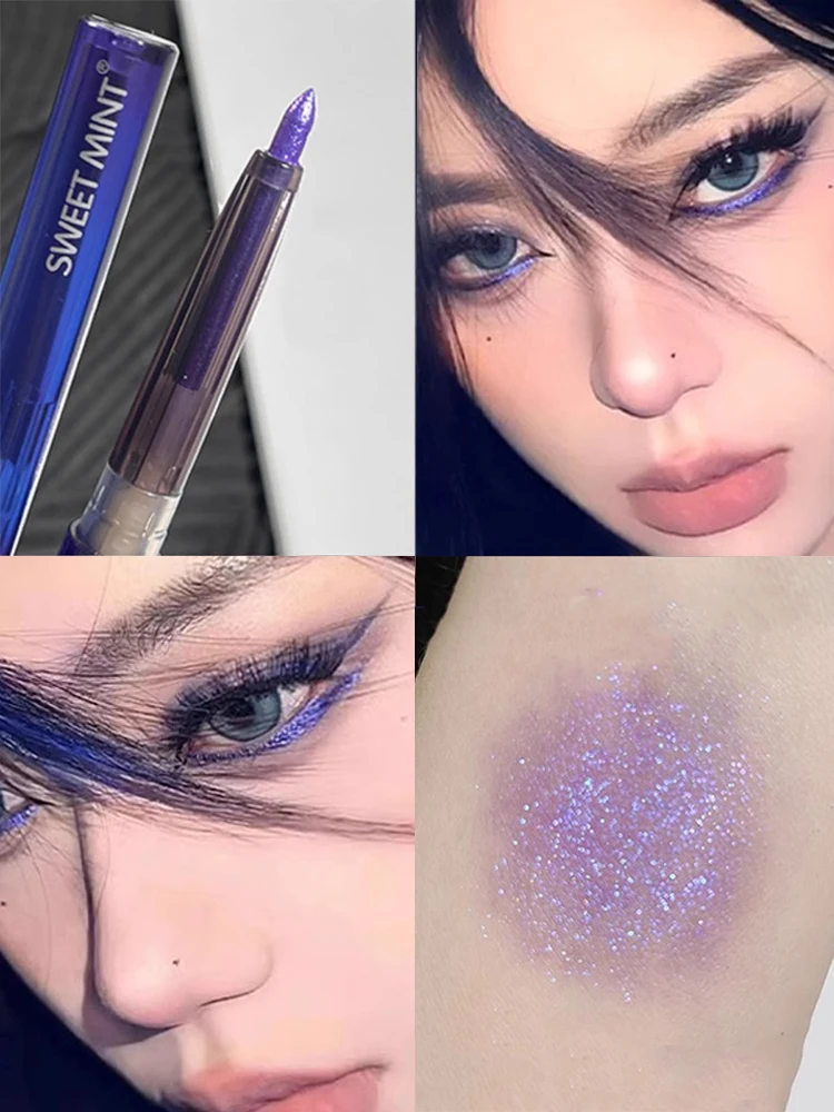 

Sweetmint Chameleon Colorful Eyeliner Pen Shifting Dragon Sparkling Purple Eyeshadow Stick 2-in-1 Silk Worm Eyeliner Pen