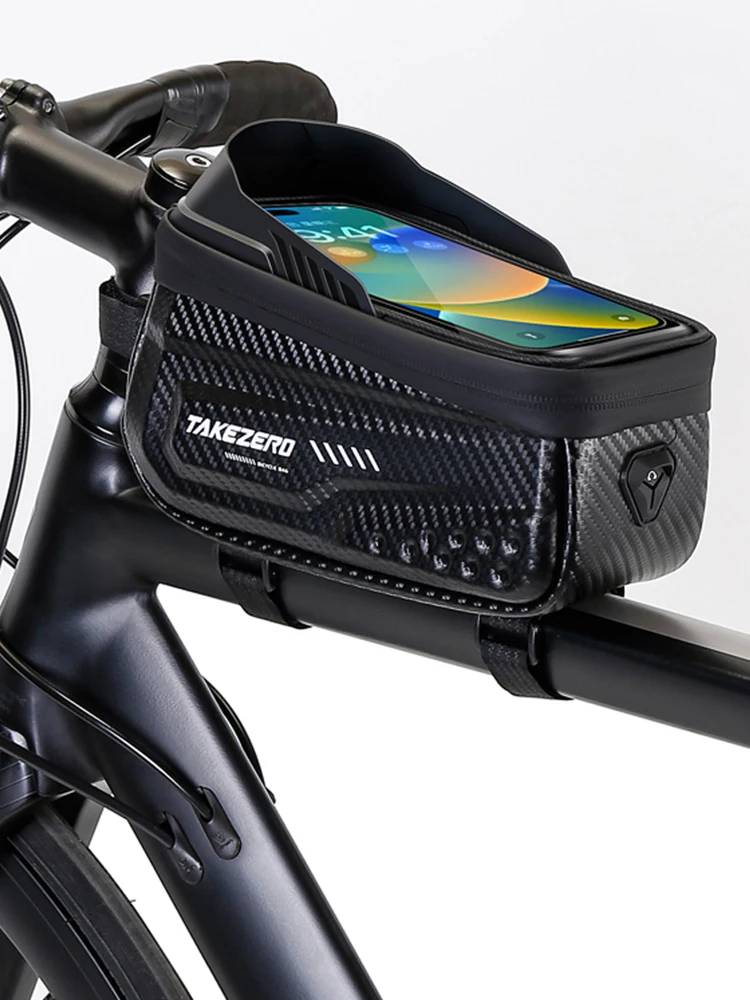 1L حقيبة بإطار أمامي للدراجة مقاومة للماء حقائب ركوب الدراجات المحمولة 6.8 بوصة تعمل باللمس ملحقات دراجة الطريق #4