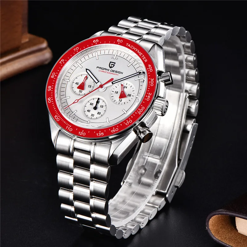 PAGANI DESIGN NEW V5 Men\'s Quartz Watches Sapphire Luxury Chronograph Stainless Steel Waterproof Watch Relogio Masculino 1701