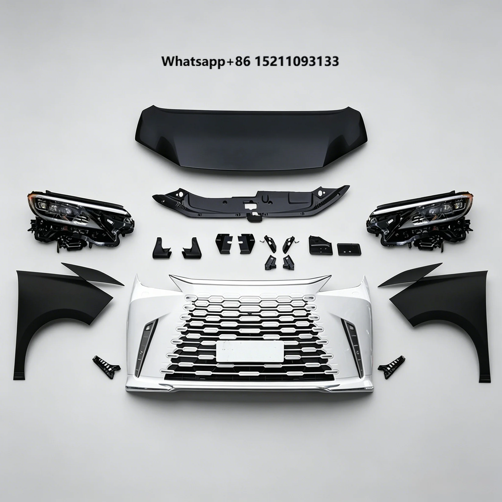 Front Bumper Body Kit forUpgrade ABS Plastic Black