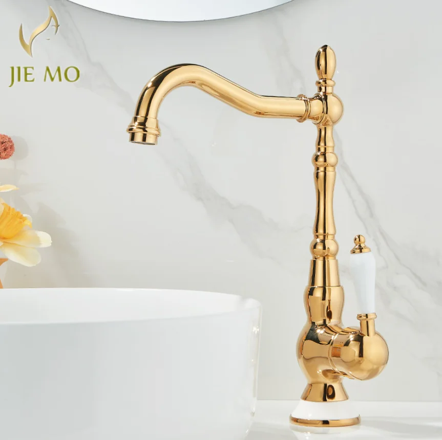 

Ретро-смеситель для раковины на столешницу с керамической ручкой, однорычажный, для холодной и горячей воды, для мытья волос, для балконного шкафа для белья