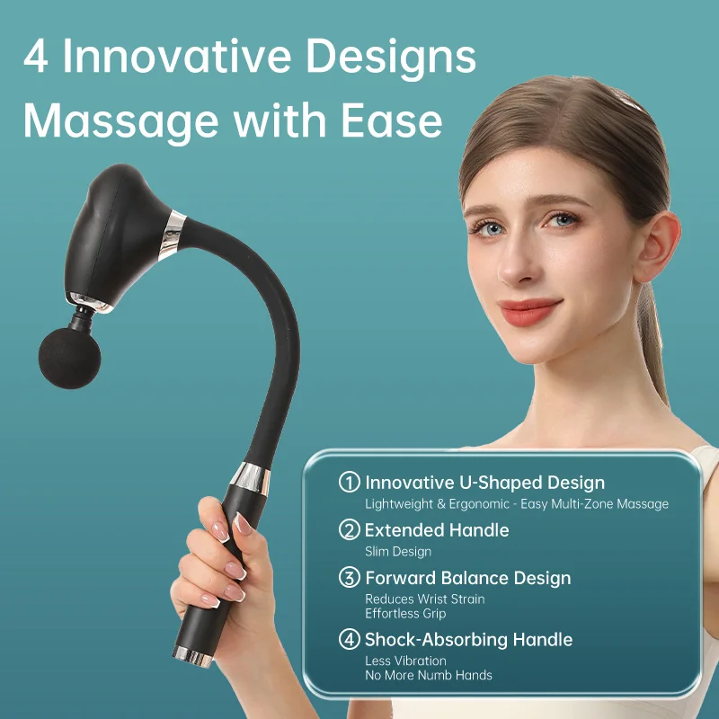 

Портативный массажный пистолет для фасции с пятью регулируемыми уровнями и восемью массажных головок для точного и успокаивающего массажа в продаже