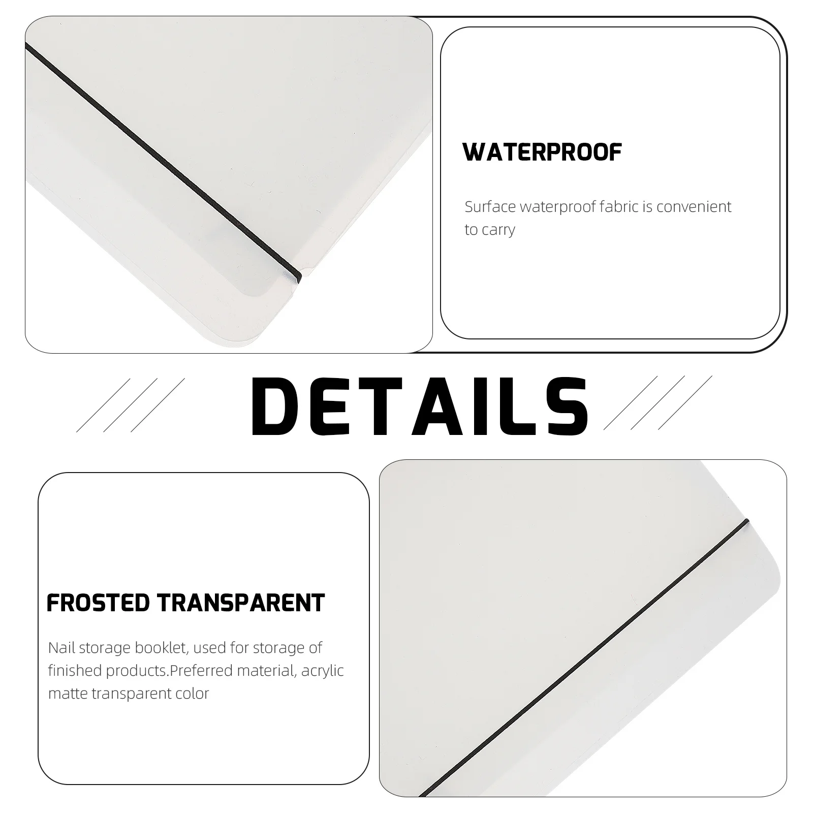 

1Set Frosted Finished Nail Piece Display Book Nail Art Folder Durable Manicure Display Book Salon Tool Manicure Salon Supply