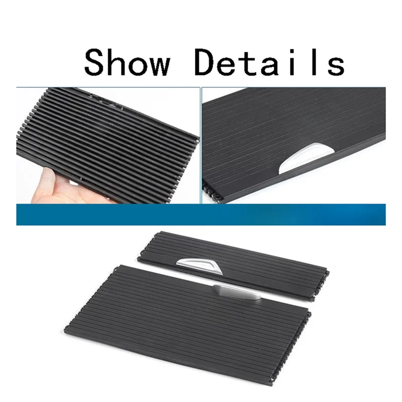 

WOWFU-2 Pcs Center Console Cup Holder Cover Drink Water Cup Holder Cover Zipper Rolling Curtain For BMW X1 X2 F48 F49 F39 511692