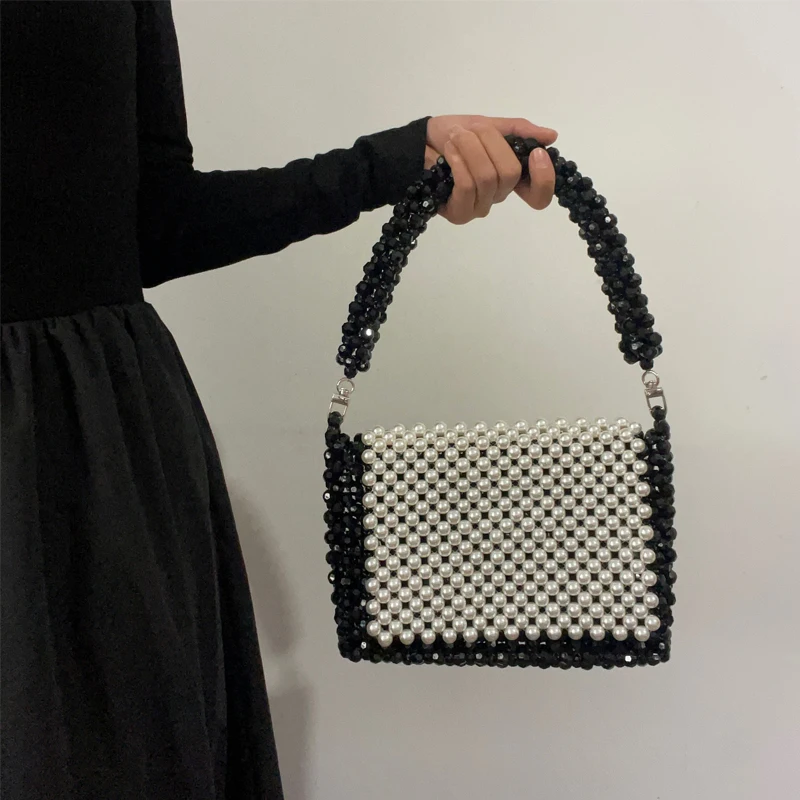 

Women's Homemade Pearl Designer Bag Own Design Customized Underarm Ladies Purses and Handbags Fashion Dinner Bags