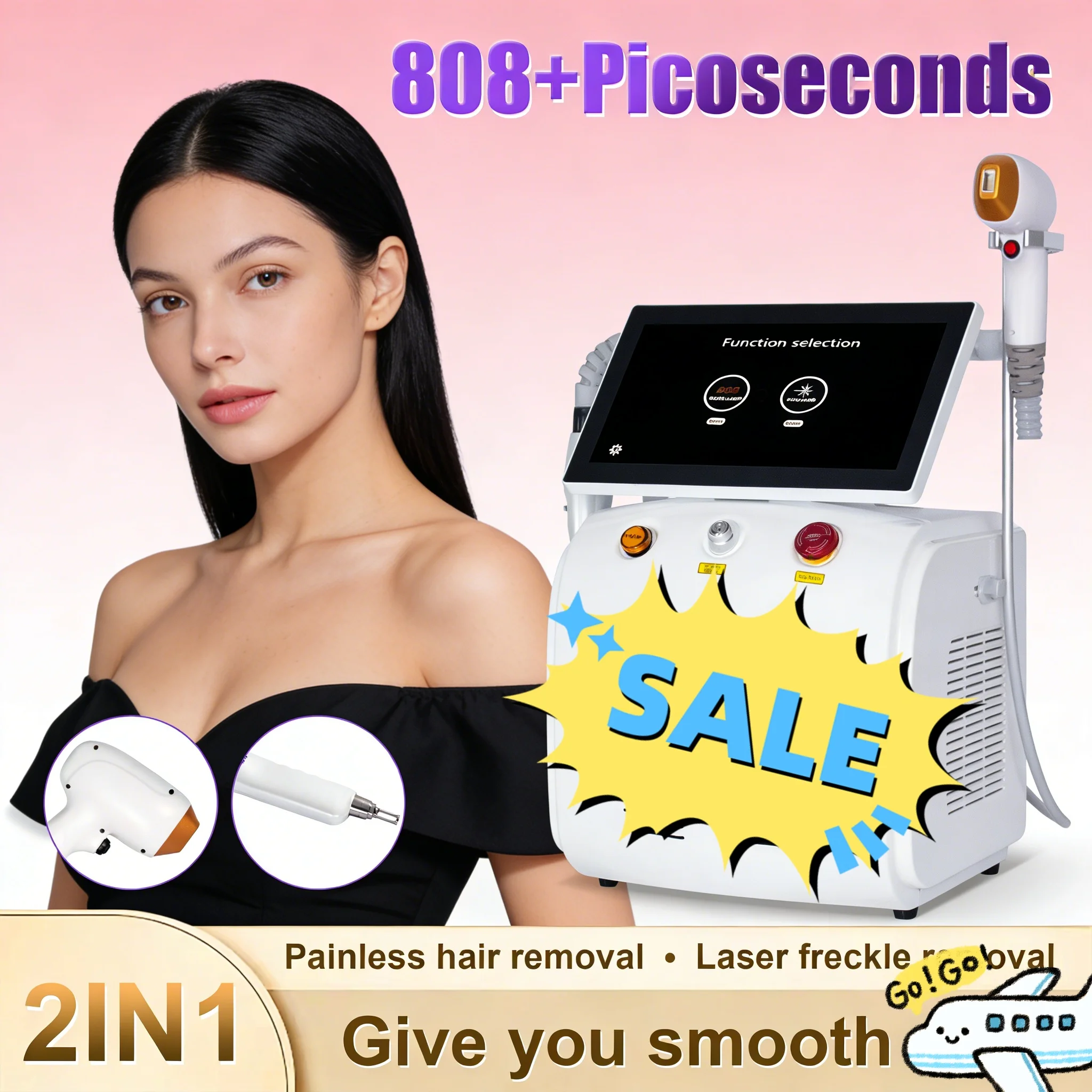 

Myoslim 808 Diode Laser Hair Removal Machine 2 in1 Picosecond Laser Tattoo Removal Painless Permanent Hair Remover