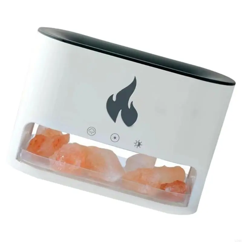 250ml Scent Humidifier With Dynamic Illusion Crystal Salt Stone Plan And Surrounding Light Structure