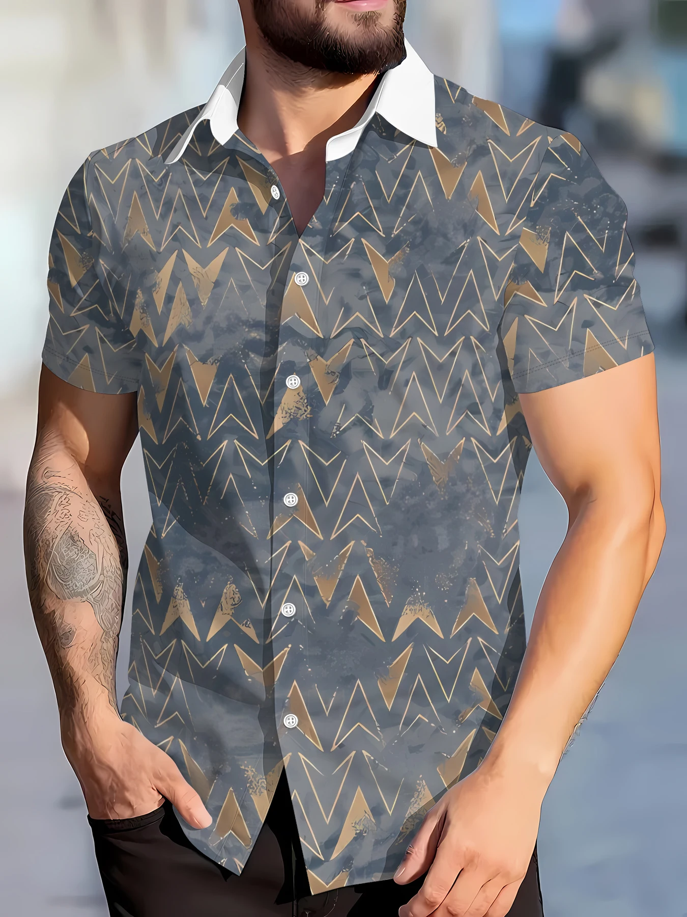 

Мужская летняя рубашка 2026 года – с 3D-принтом, дышащая, влагоотводящая, повседневная и модная уличная одежда для мужчин