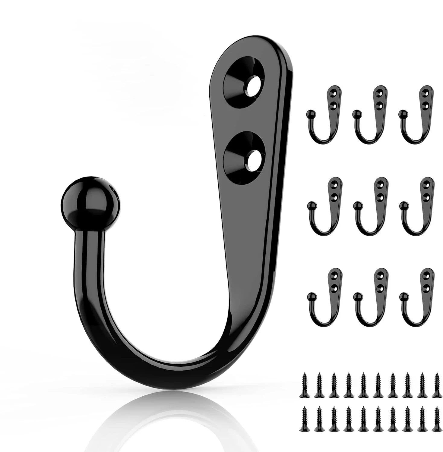 

10 pcs Stainless Steel Hook Holder Wall Hook Hanger Heavy Duty Sticky Hook Hanging Hook For Bathroom Kitchen