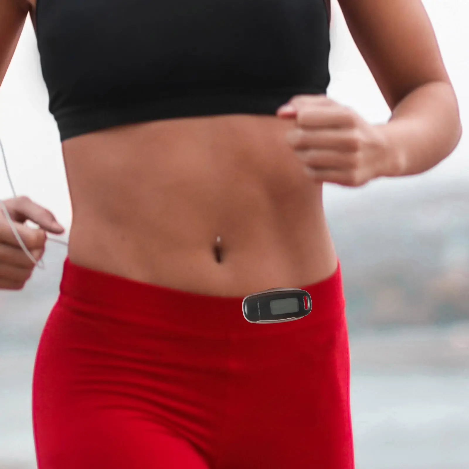 3D Pedometer USB Rechargeable Black Walking Counter Portable Outdoor Fitness Multifunctional Lightweight