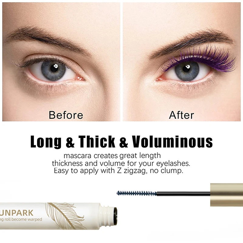 Vibrant Colors Waterproof Mascara - Fast Drying, Enhanced Curl & Volume, Perfect for Parties & Stage Makeup