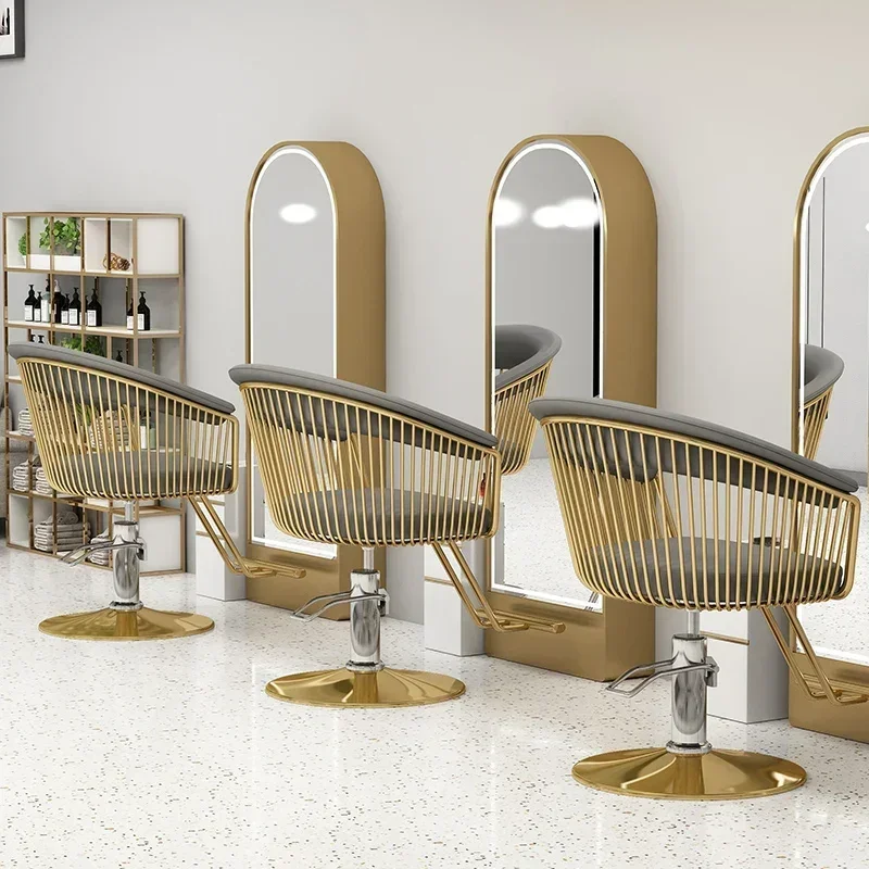 Modern Professional Barber Chairs Nordic Luxury Perm Hair Dyeing Barber Chairs Barbershop Comfort Salon Furniture Taburete FYBC
