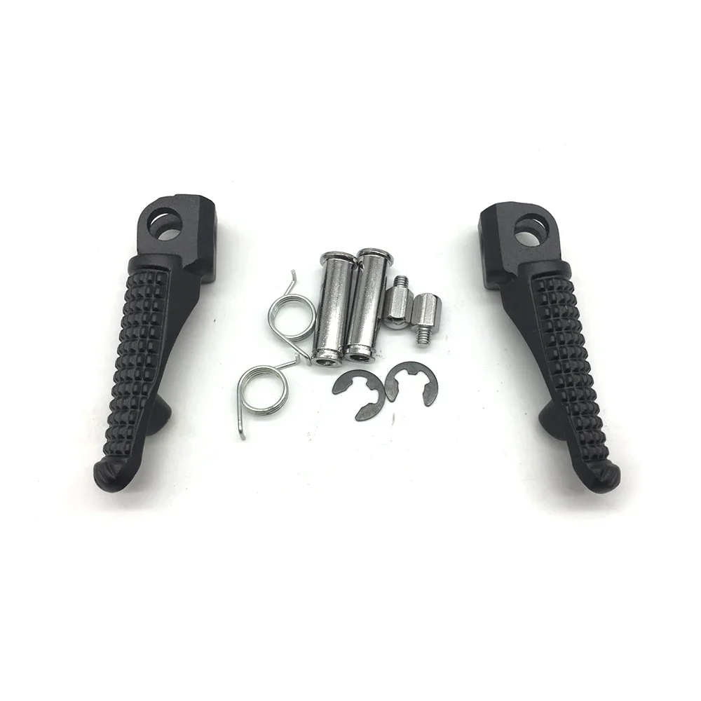 Estriberas delanteras negras para motocicleta, soporte de reposapiés apto para Kawasaki Ninja ZX6R ZX636 2009-2015