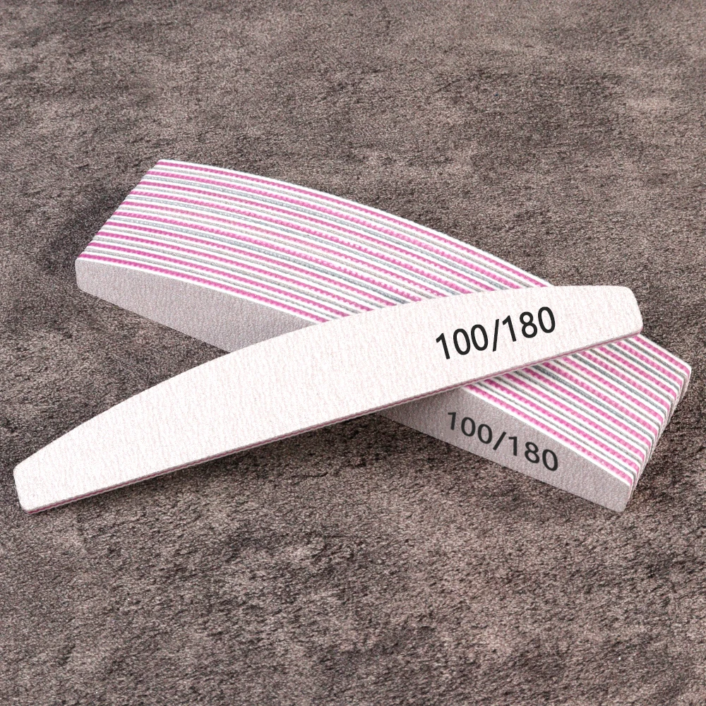 100/50/10Pcs/lot Professional 100/180 Nail File Durable Buffing Grit Sanding Nail Buffer Fast-Remove Gel Polish Manicure File *(
