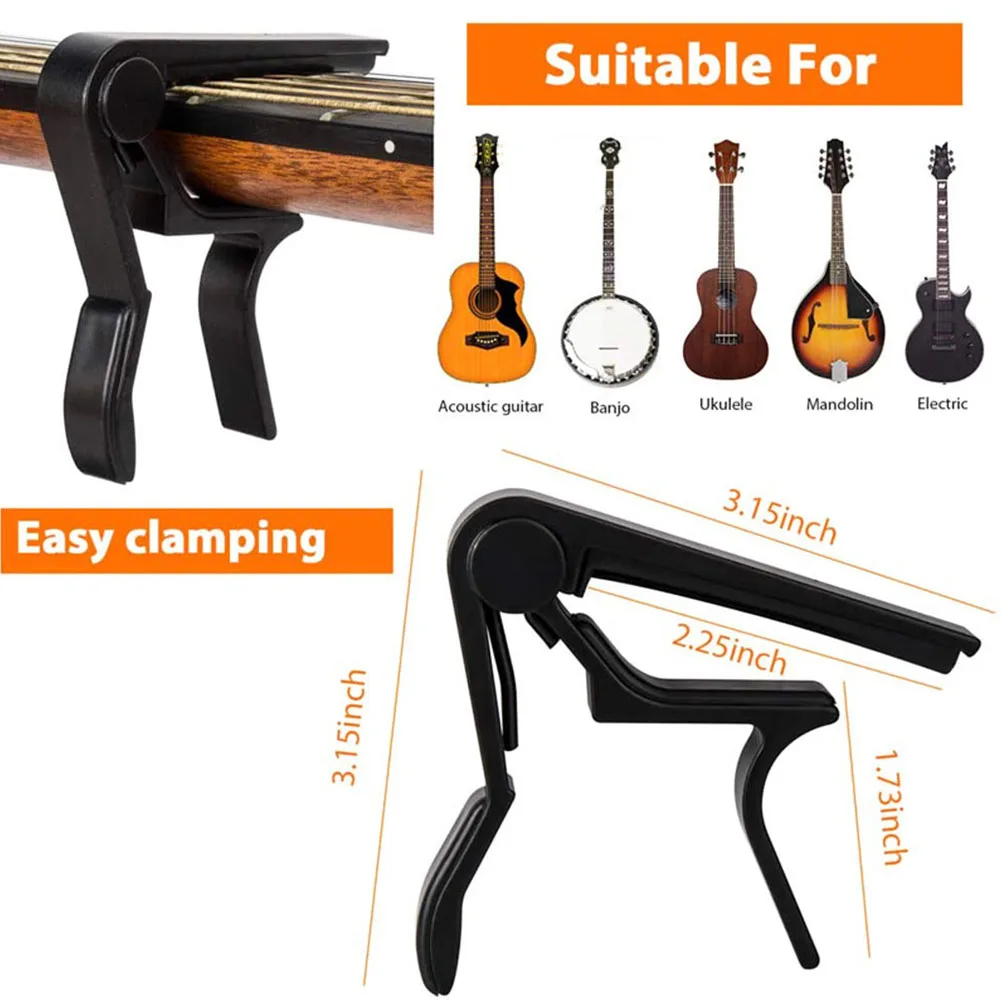 Guitar Capo,Capo for 6-String Acoustic and Electric Guitars Ukulele Mandolin Aluminum Alloy Quick Change Clamp Key Accessories