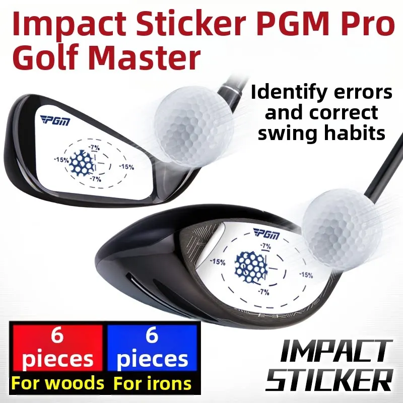 12 PCS Golf Club Impact Scoring Stickers Detect Strike Point Strike Tendency Self-adhesive Paper for Wood Iron Golf Practice