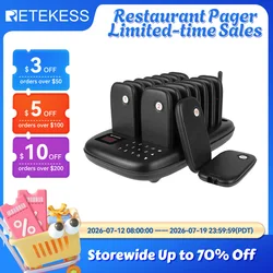 Retekess TD175 Bipeur Restaurant ,Système d’Appel sans Fil ,Vibreur Téléavertisseurs Bipeurs Client Bipper Pour Food Truck Fast Food Cafe Hôtel Hôpital Pâtisserie Logistique Aire De Restauration