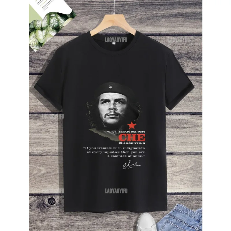 Classic Cuban Hero Che Guevara Harajuku  Printed T-shirt Top Short-sleev Fashion ClassiCasual Wide  Cool Street Hot Sale