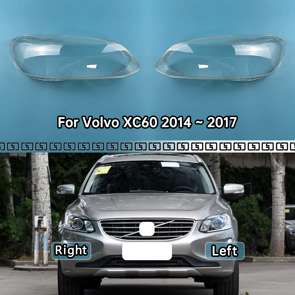 

For Volvo XC60 2014 2015 2016 2017 Headlamp Cover Transparent Lamp Shade Headlight Shell Plexiglass Replace Original Lampshade