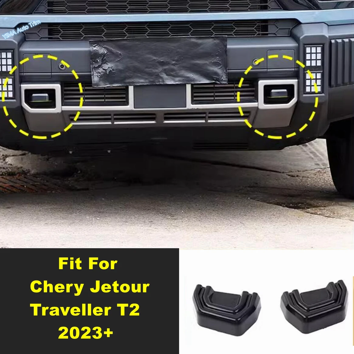 Carbon Fiber Car Trailer Hook Cover Modified Exterior Trim Off-road Stickers Accessories For Chery Jetour Traveller T2 2023 2024