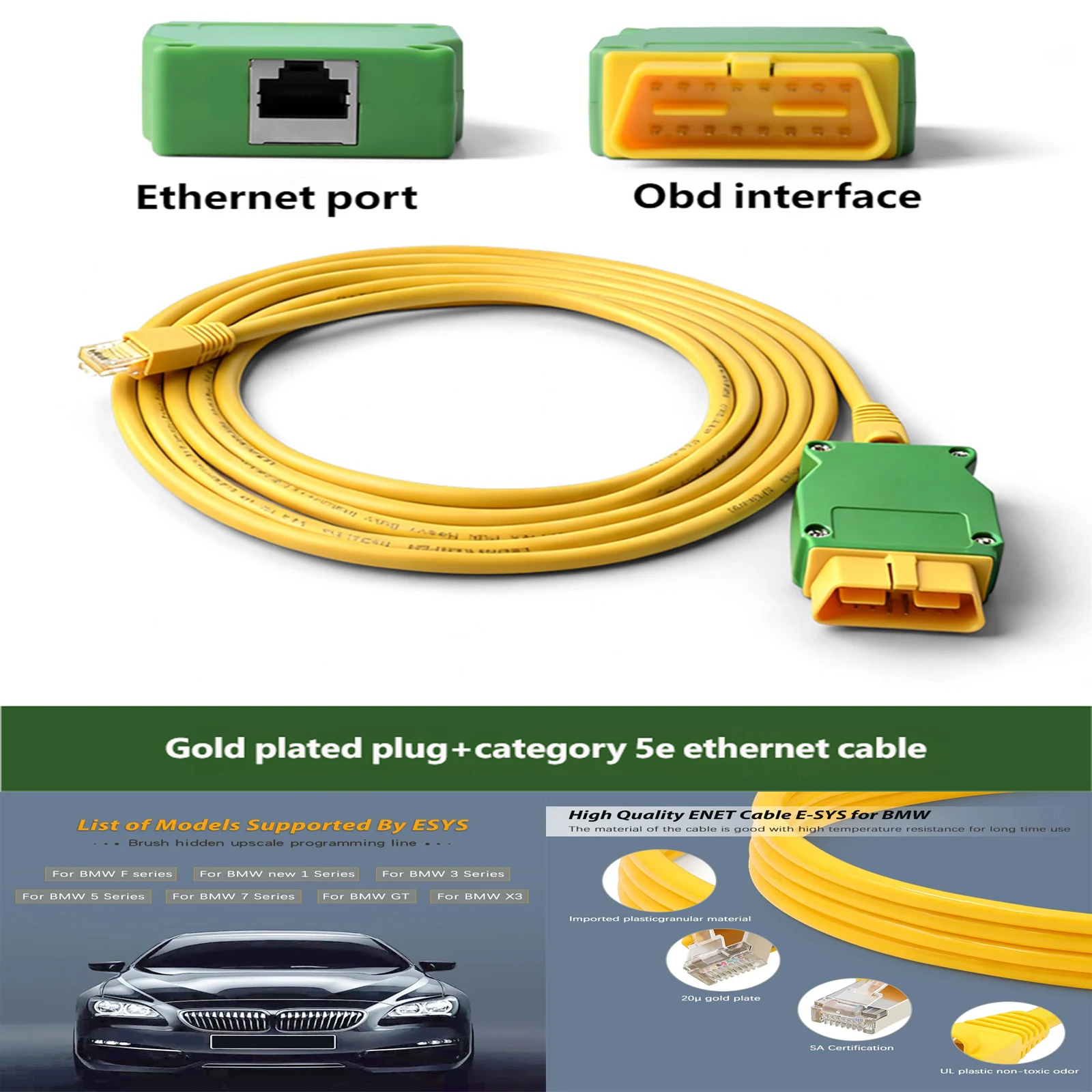 JieYuan ENET Cable Refresh Hidden Data ICOM Coding ECU Programmer OBD OBD2 Scanner Car Diagnostic Auto Tool For BMW F-serie