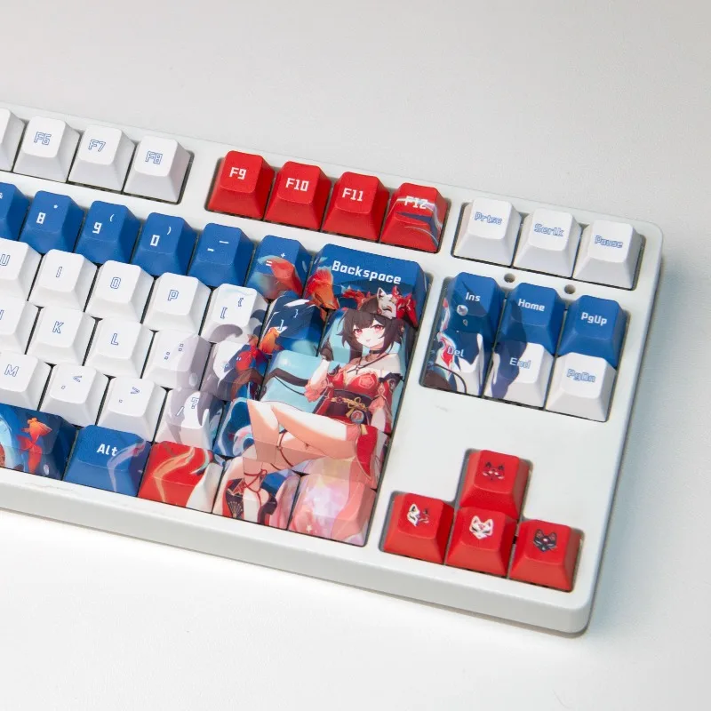 Imagem -05 - Anime Sparkle Tema Masked Girl Keycaps Pbt Keycap 120 Perfil Cherry Keycaps Personalizados Teclado Mecânico Acessório do Jogo