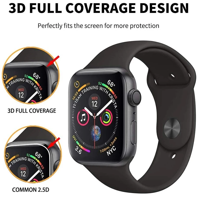 Protector de pantalla para Apple Watch series 10, 9, 8, 45mm, 41mm, 44mm, 7, Ultra 49MM, HD, sin película completa de vidrio, iWatch 6, 5, 4, se, 40mm, 42mm, 46mm