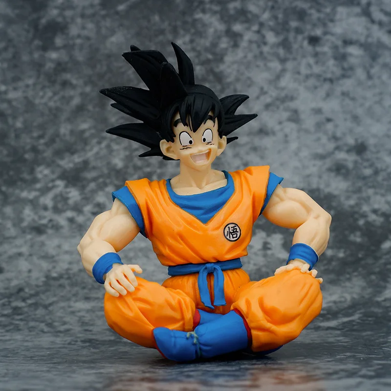 11cm Dragon Ball Son Soku Anime Figure Sitting Goku Model Toy Car Ornament Doll Action Figure Kids Toys Gift PVC Boxed