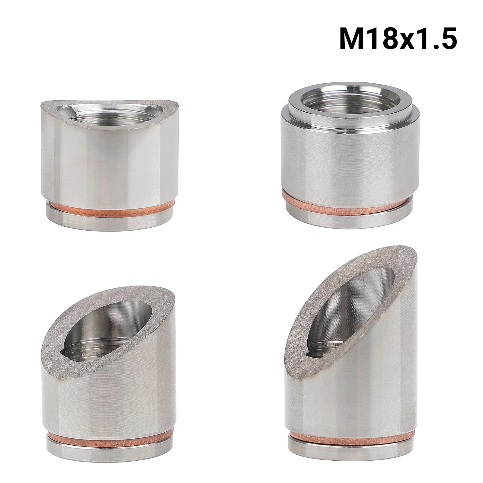 

M18 X 1.5 Oxygen Mounting Bungs and Plugs Adapter Flat Or Notched Style Or 30 45 Degree Stainless Steel Oxygen Sensor Connector