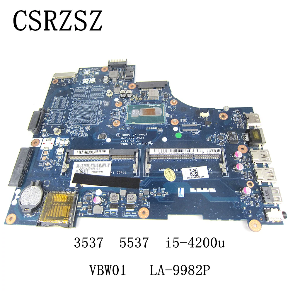 Placa base para portátil Dell inspiron 3537 5537, con i5-4200u, VBW01, LA-9982P, 100% probado